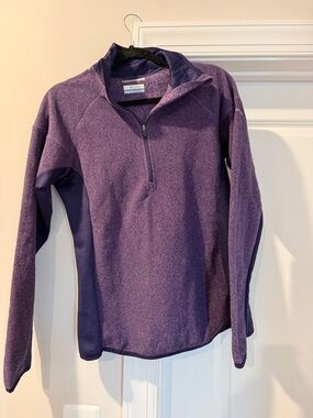 Columbia Purple Heathered Quarter-Zip Pullover Top